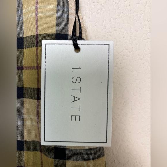 NWT 1. State Tan Windowpane Plaid Y2K Preppy Mini Pencil Skirt 0 - Picture 8 of 8